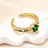 Brass Micro Pave Cubic Zirconia Cuff Rings for Women RJEW-H247-06G-2