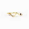 Wave Shaped 925 Sterling Silver Micro Pave Clear Cubic Zirconia Finger Rings FS-WG6021D-09-1