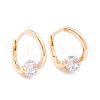 Clear Cubic Zirconia Hoop Earrings KK-A158-03G-1