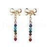 Chakra Bowknot Alloy Dangle Stud Earrings EJEW-JE06378-01-2