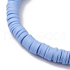 5Pcs 5 Colors Handmade Polymer Clay Disc Beaded Stretch Bracelets BJEW-JB10259-01-5