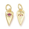 Brass Micro Pave Cubic Zirconia Pendants KK-P187-15F-G-2