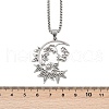 Gothic 304 Stainless Steel Hollow Moon Woman Pendant Necklaces NJEW-K283-04P-3