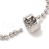 3MM Brass European Style Ball Chain Bracelets for Jewelry Making BJEW-G703-06P-3