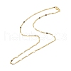 Brass Curb Chains with Heart Necklace for Women NJEW-P265-36G-2