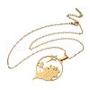 304 Stainless Steel Hollow Star with Prayer Pendant Necklaces for Ramadan & Eid Mubarak NJEW-D318-04G-4