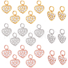  24Pcs 3 Colors Brass Micro Pave Clear Cubic Zirconia Charms KK-NB0001-41-1