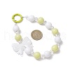 Acrylic Bowknot & Glass Round Beads Pendant Decorations HJEW-JM03324-02-3