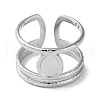 Non-Tarnish 304 Stainless Steel Open Cuff Ring Components X-STAS-Q308-06P-2