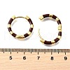 Brass Enamel Earrings EJEW-R024-01G-02-3
