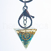 Chakra Theme Orgonite Pyramid Resin Energy Generators Pendant Keychain WG43482-06-1