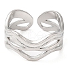 Non-Tarnish 304 Stainless Steel Open Cuff Rings RJEW-K245-79P-1