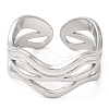 304 Stainless Steel Open Cuff Rings RJEW-K245-79P-1