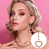 ANATTASOUL 4 Pairs 4 Colors Rhinestone Hollow Heart Dangle Stud Earrings EJEW-AN0004-17-6