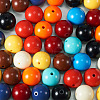 Beadthoven 100Pcs 10 Colors  Opaque Acrylic Beads MACR-BT0001-05-2