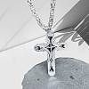 Gothic Style Cross 304 Stainless Steel Black Enamel Pendant Byzantine Chain Necklaces for Men FS-WG287BB-01-2