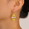 Brass Clear Cubic Zirconia Dangle Earrings GH2902-1-1