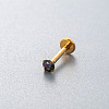 G23 Titanium Alloy Cubic Zirconia 17 Gauge Flat Round Threadless Labrets WG94BD7-43-1