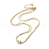304 Stainless Steel Glass Column Pendant with Snake Chain Necklaces NJEW-I126-06G-2
