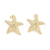 Brass Clear Cubic Zirconia Stud Earrings EJEW-Q017-05A-G-4