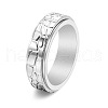 Textured Titanium Steel Rotating Finger Ring PW-WG29121-06-1