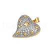 Brass Micro Pave Clear Cubic Zirconia Pendants KK-S528-20G-B-2