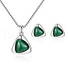 Triangle Alloy & Plastic Pendant Necklaces & Stud Earrings Sets FS-WG3E666-01-5