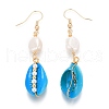 Spray Paint Cowrie Shell Dangle Earrings EJEW-JE04369-02-2