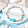 Natural Freshwater Shell Beaded Stretch Bracelets BJEW-JB11804-03-1