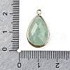 Natural Dyed Green Aventurine Faceted Pendants G-M431-17G-02-3