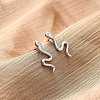 925 Sterling Silver Clear Cubic Zirconia Stud Earrings EJEW-F368-01P-1
