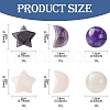 Natural Gemstone Healing Moon & Star & Round Ornaments AJEW-FS0001-12B-4