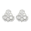 Brass Micro Pave Cubic Zirconia Stud Earring Findings KK-Z094-09P-2