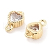 Brass Pave Clear Cubic Zirconia Connector Charms KK-P271-35G-2