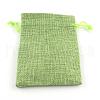 Polyester Imitation Burlap Packing Pouches Drawstring Bags ABAG-R005-9x7-02-1