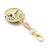 Natural Tiger Eye Chips Beads & Alloy Tree of Life Pendant Decorations HJEW-JM03129-05-4