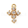 Brass Micro Pave Clear Cubic Zirconia Charms KK-V016-22D-G-1