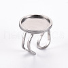 201 Stainless Steel Cuff Pad Ring Settings STAS-S080-040E-P-1