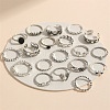19Pcs Alloy Enamel Finger Cuff Rings Sets FS-WG6B9E0-01-4