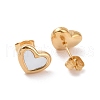 Heart 304 Stainless Steel Shell Stud Earrings STAS-D188-10-5