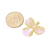 Handmade Glass Seed Beaded Bowknot Pendants PALLOY-MZ00615-01-4