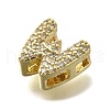 Brass Micro Pave Cubic Zirconia Letter Multi-Strand Links KK-D295-32G-23-2