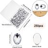 Fingerinspire 250Pcs Imitation Taiwan Acrylic Rhinestone Cabochons GACR-FG0001-08-2