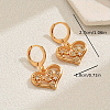 Fashionable Fringed Heart Tassel Brass Hoop Earrings IJ9645-5