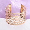 Wave Iron Cuff Bangles for Women BJEW-G741-03KCG-3