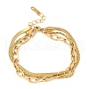 304 Stainless Steel Multi Layer Chain Bracelets BJEW-B134-03G-2