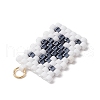 Cylinder Seed Flat Round Pendants PALLOY-MZ00594-03-4