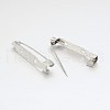 Iron Brooch Pin Back Safety Catch Bar Pins with 2 Holes IFIN-A171-04C-2