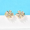 Flower Brass Hoop Earrings EJEW-S256-01B-G-3