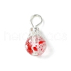 70Pcs 7 Colors Baking Painted Transparent Glass Pendants PALLOY-TA0002-48-2